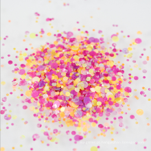 Mistura de forma redonda Dots Lantejoula Misturada Chunky Glitter Flake